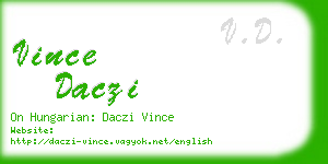 vince daczi business card